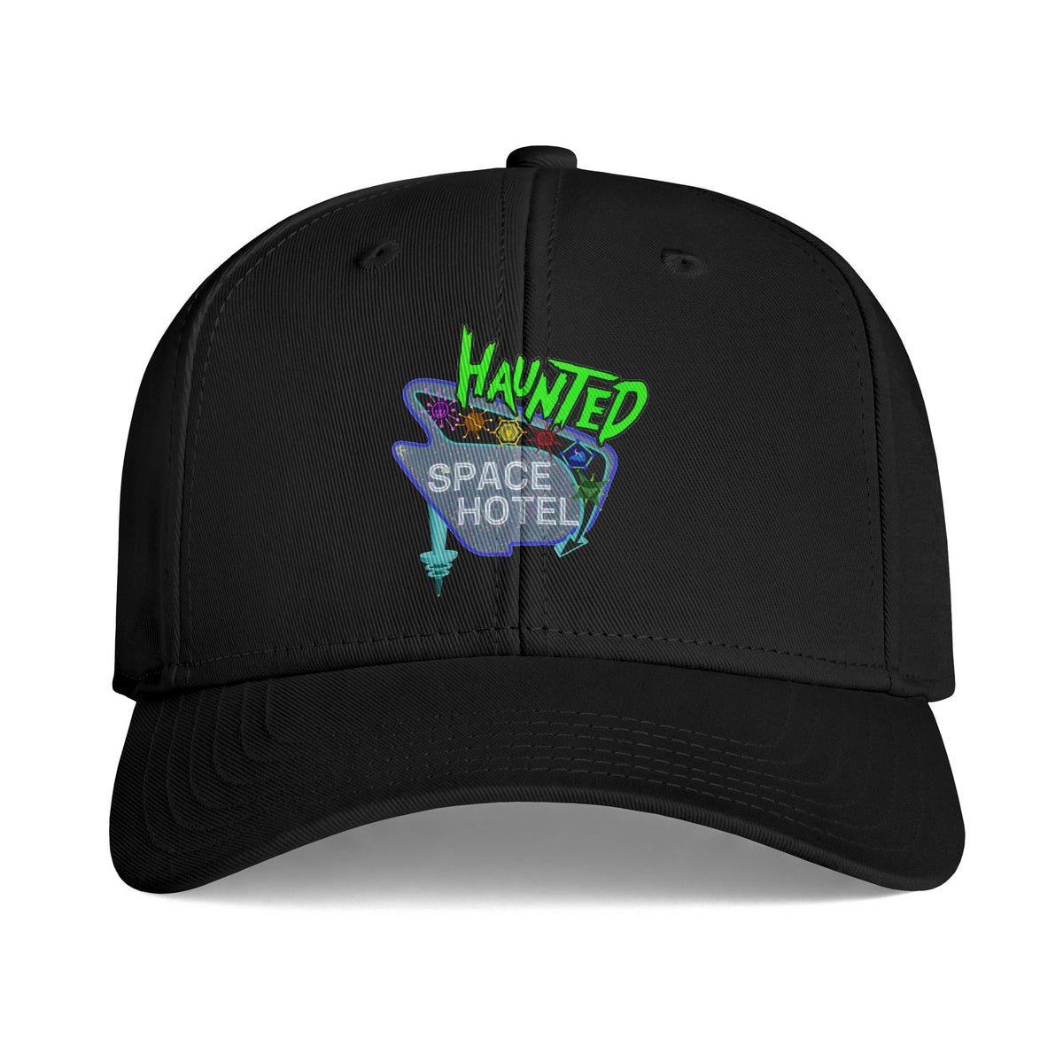 Haunted Space Hotel Sign Icon Cap