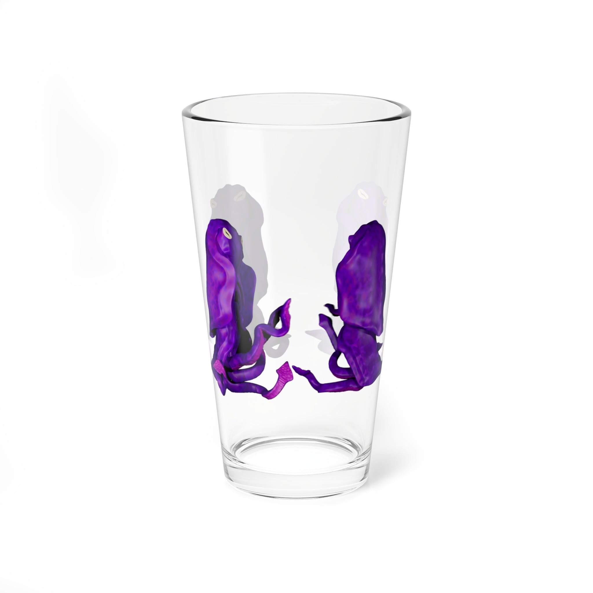 16oz Mixing Glass with Abstract Purple Ink Art — Barware Cocktail Stirring Glass