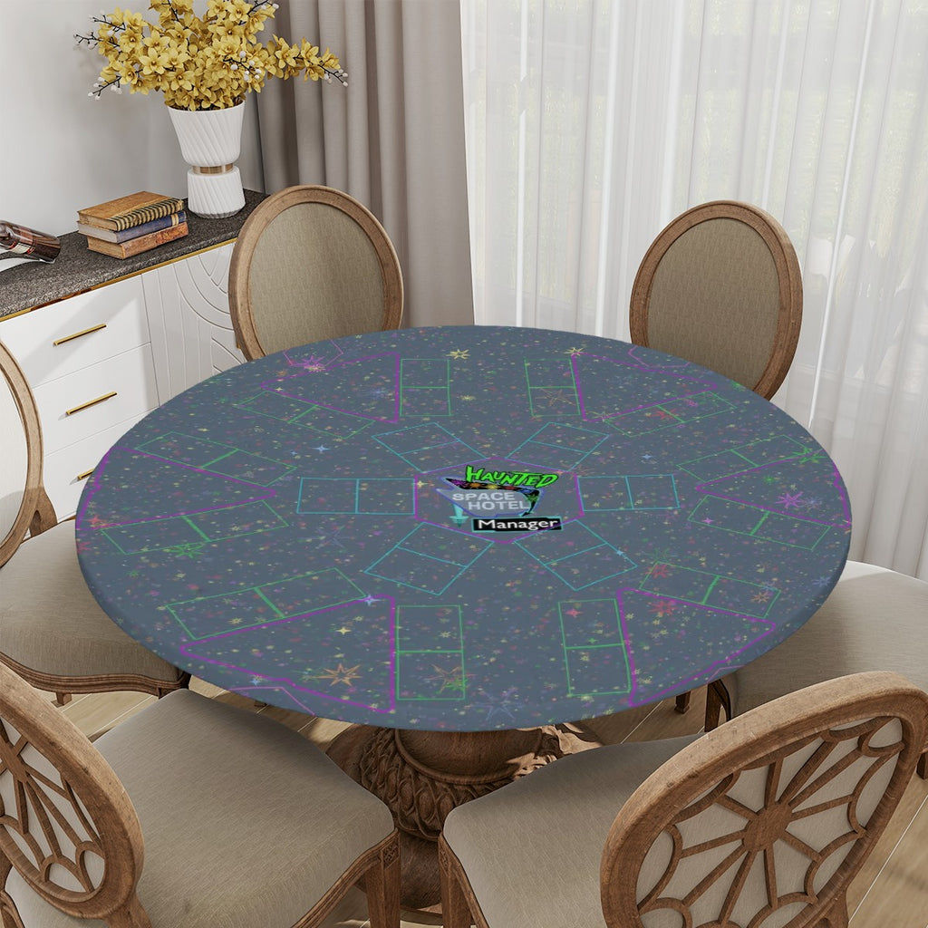 Fitted Haunted Space Hotel Gameboard Tablecloth (45" - 50")