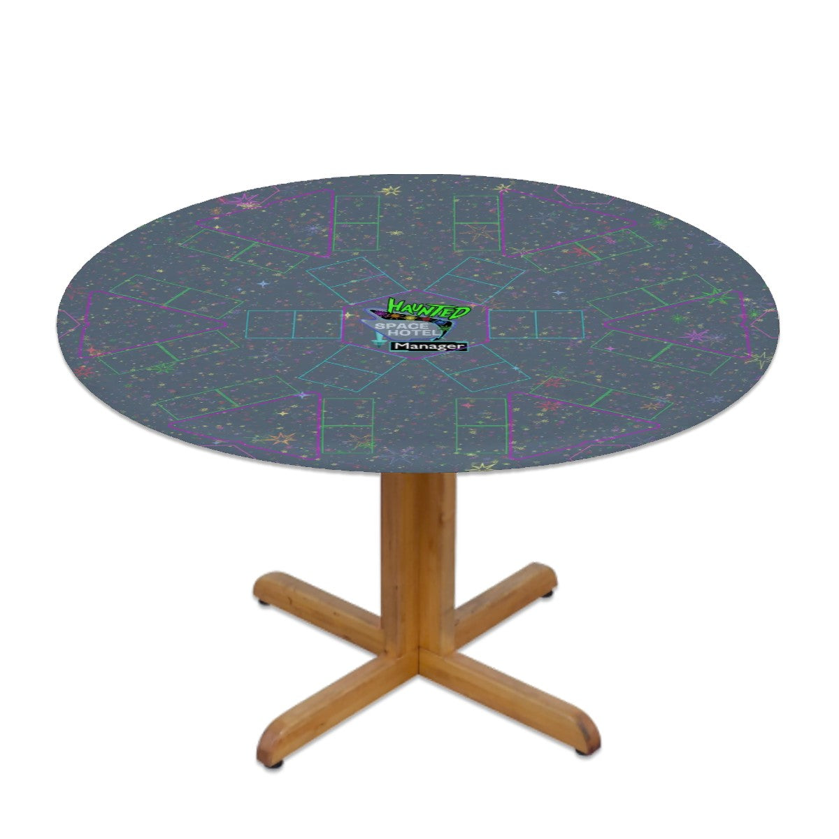 Fitted Haunted Space Hotel Gameboard Tablecloth (45" - 50")