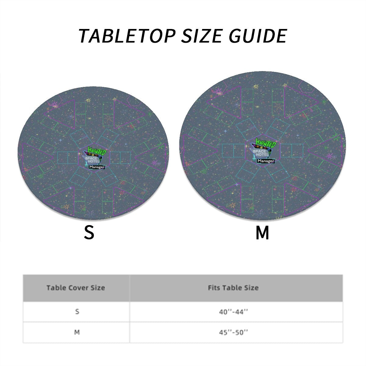 Fitted Haunted Space Hotel Gameboard Tablecloth (45" - 50")