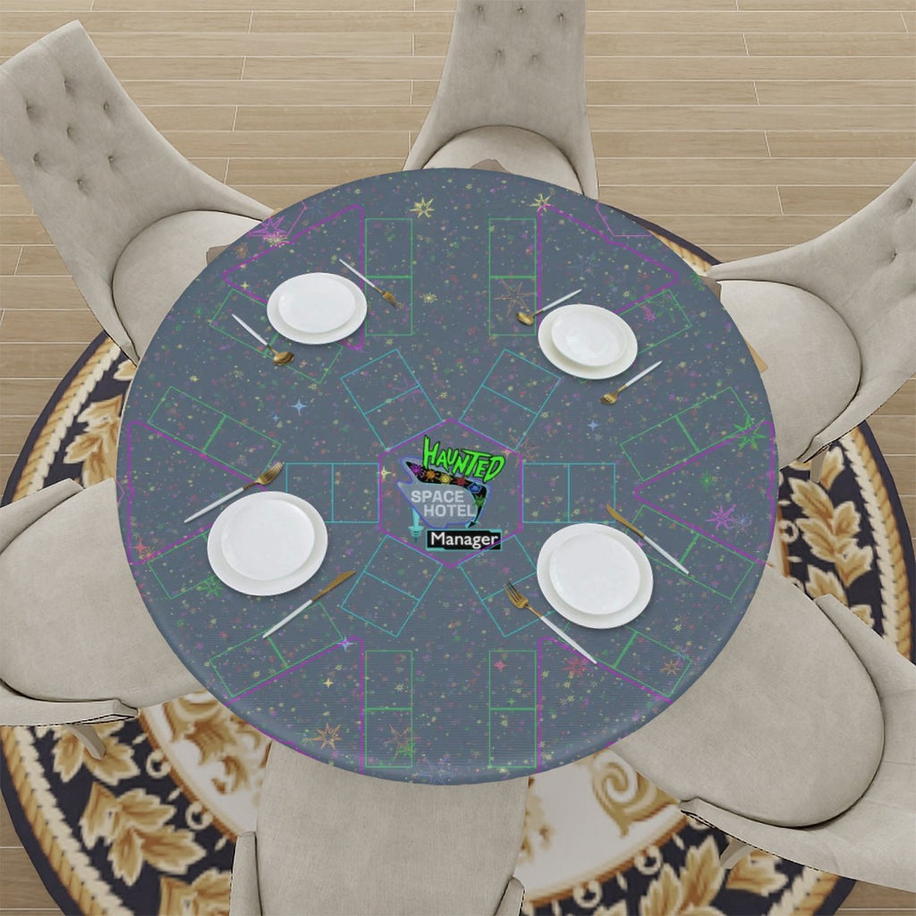 Fitted Haunted Space Hotel Gameboard Tablecloth (45" - 50")