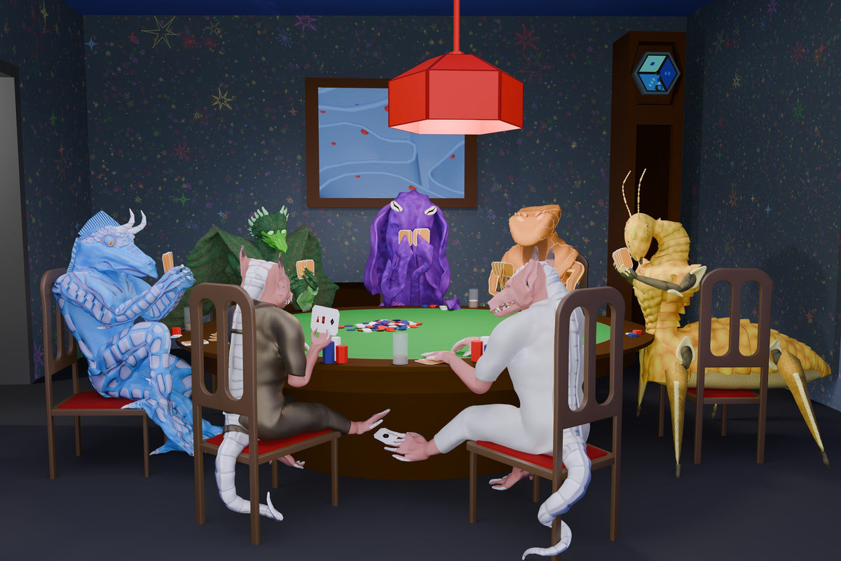 Dread Playing Poker, Holofoil, 18 x 12 in
